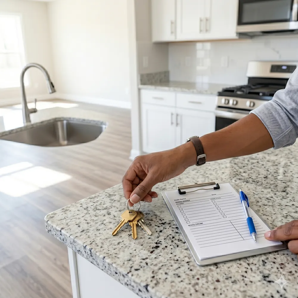 Property manager reviewing unit turnover documentation