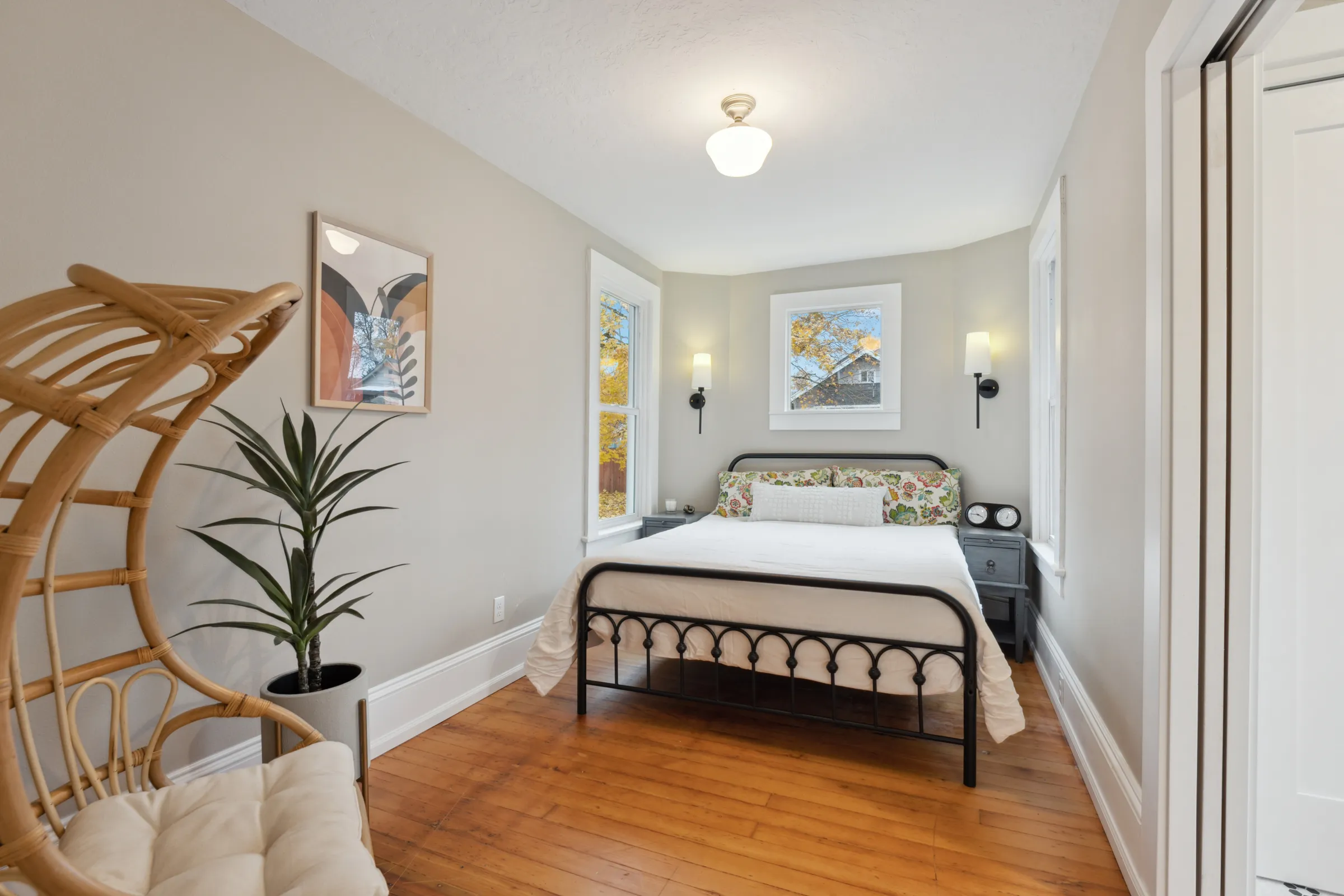 Finished bedroom from the H Street whole-home remodel